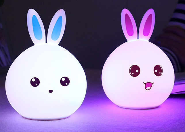 Whimsical Bunny: Touch-Sensor Silicone Animal Night Light