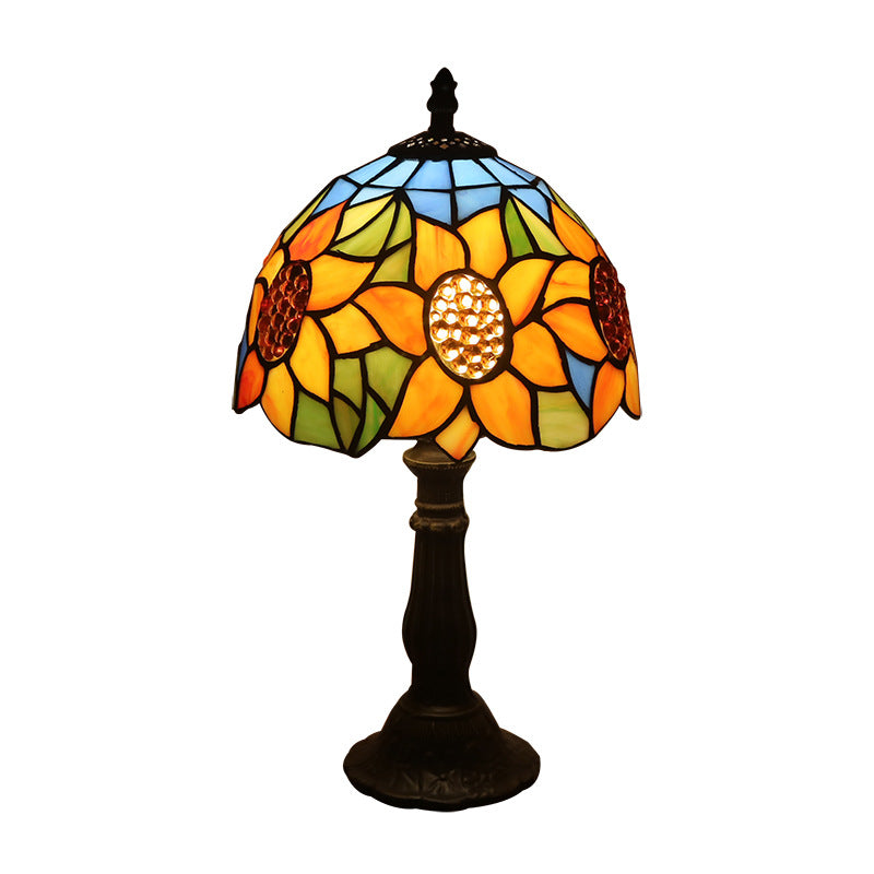 Retro Yellow Glass Bedside Lamp