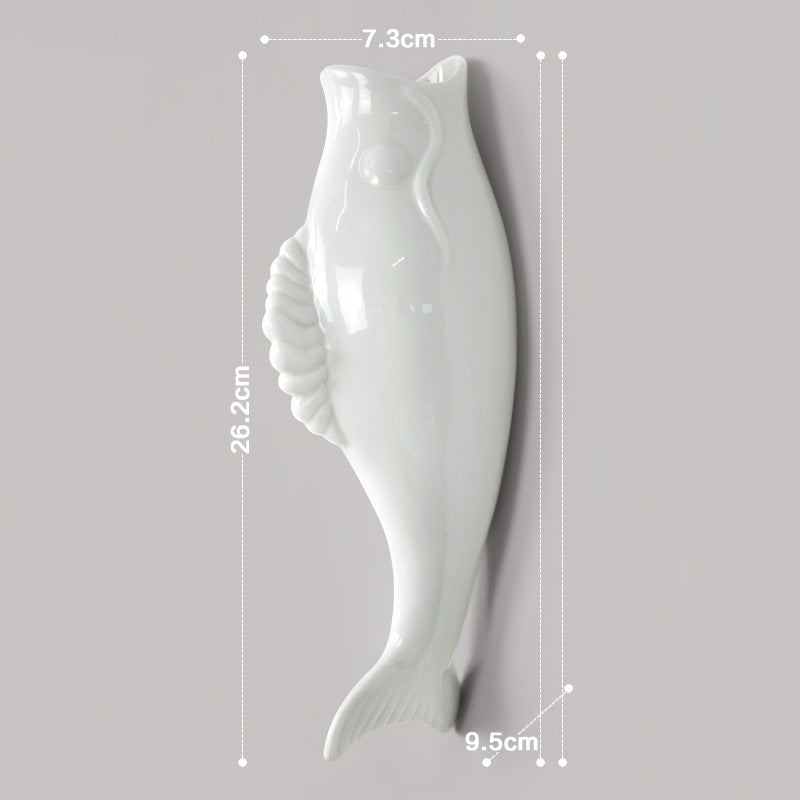 Modern Ceramic Goldfish Wall Vase: Creative 3D Decoration