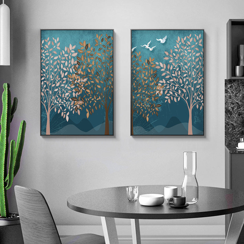 Nature's Serenity: Nordic Forest Landscape Canvas Painting