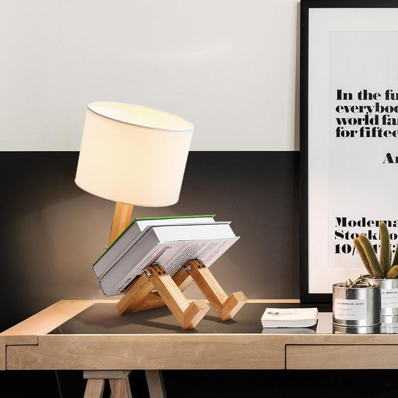 Modern Wooden Desk Lamp: Simple Nordic Design for Bedroom