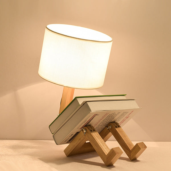 Modern Wooden Desk Lamp: Simple Nordic Design for Bedroom