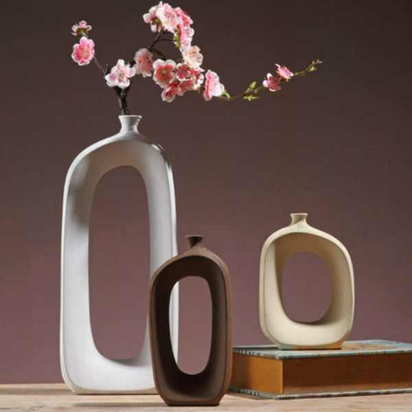 Three-piece ceramic vase