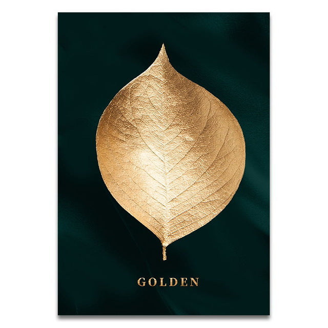 Gold leaf canvas wall painting