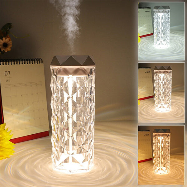 Crystal Lamp: Colorful Night Light with Humidifier