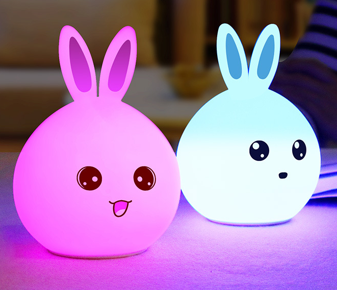 Whimsical Bunny: Touch-Sensor Silicone Animal Night Light