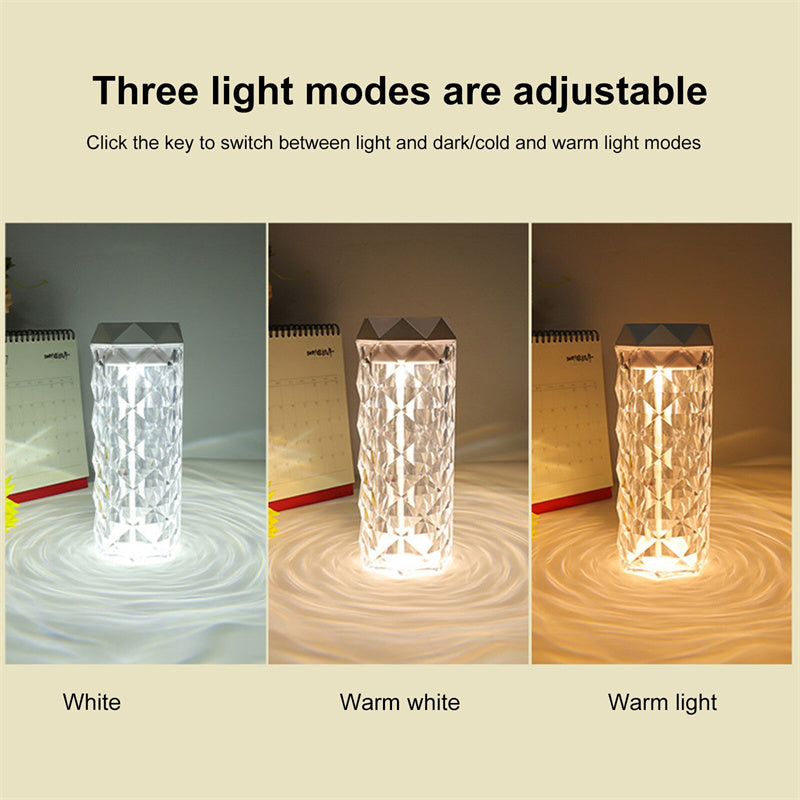 Crystal Lamp: Colorful Night Light with Humidifier